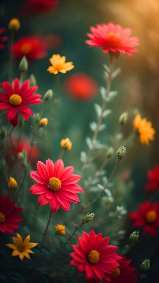 colourfull flower background.generative ai photo