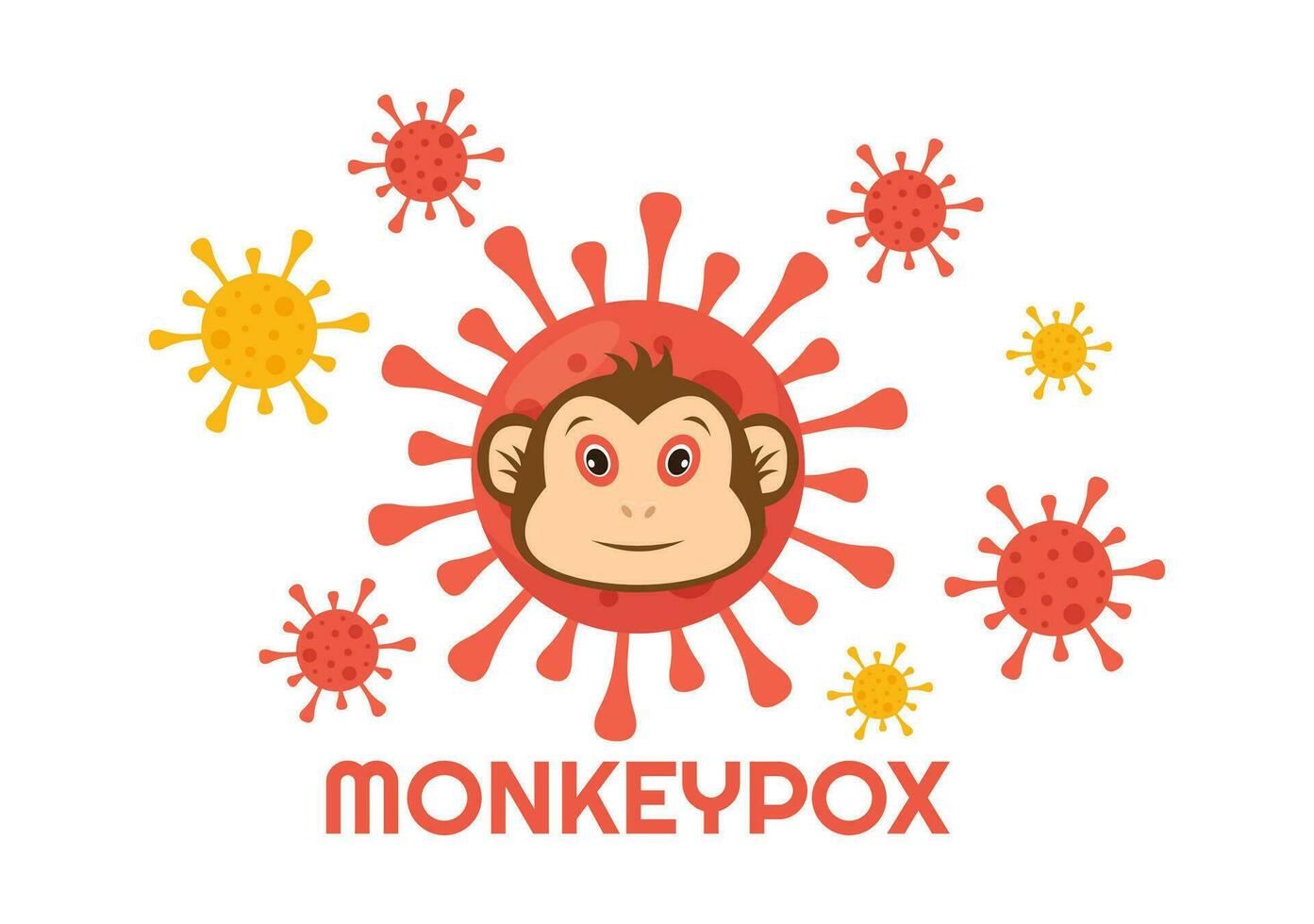 Monkey Pox Outbreak Vector Illustration of Virus Symptoms in Humans Monkeypox Microbiological in Flat Cartoon Hand Drawn Templates