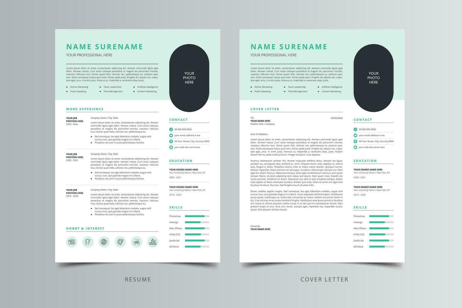 Resume Template, Professional Modern Resume Template, CV Template vector