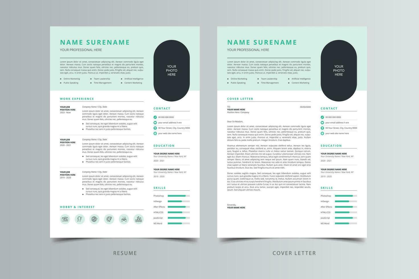 plantilla de currículum, plantilla de currículum moderno profesional, plantilla de cv vector