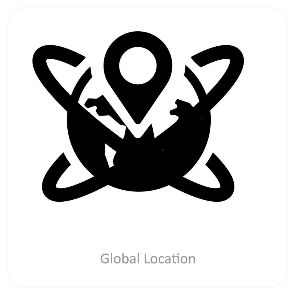 global location and location icon concept vector