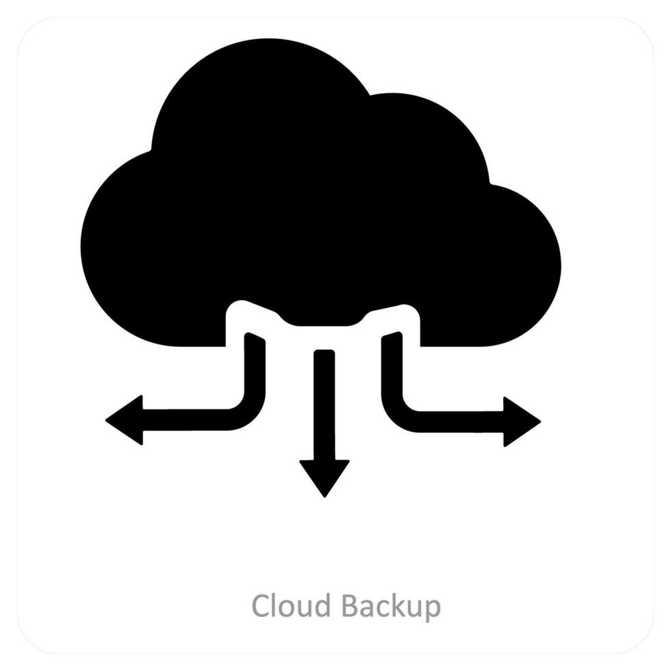 cloud backup and storage icon concept vector