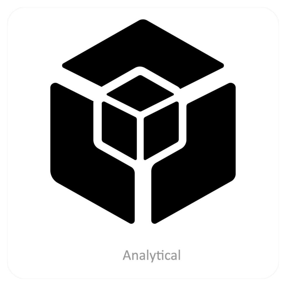 analítico y cubo icono concepto vector