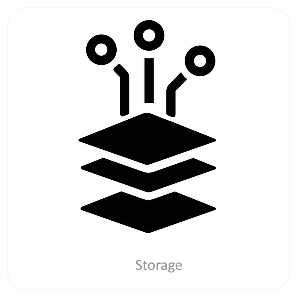 storage and network icon concept vector