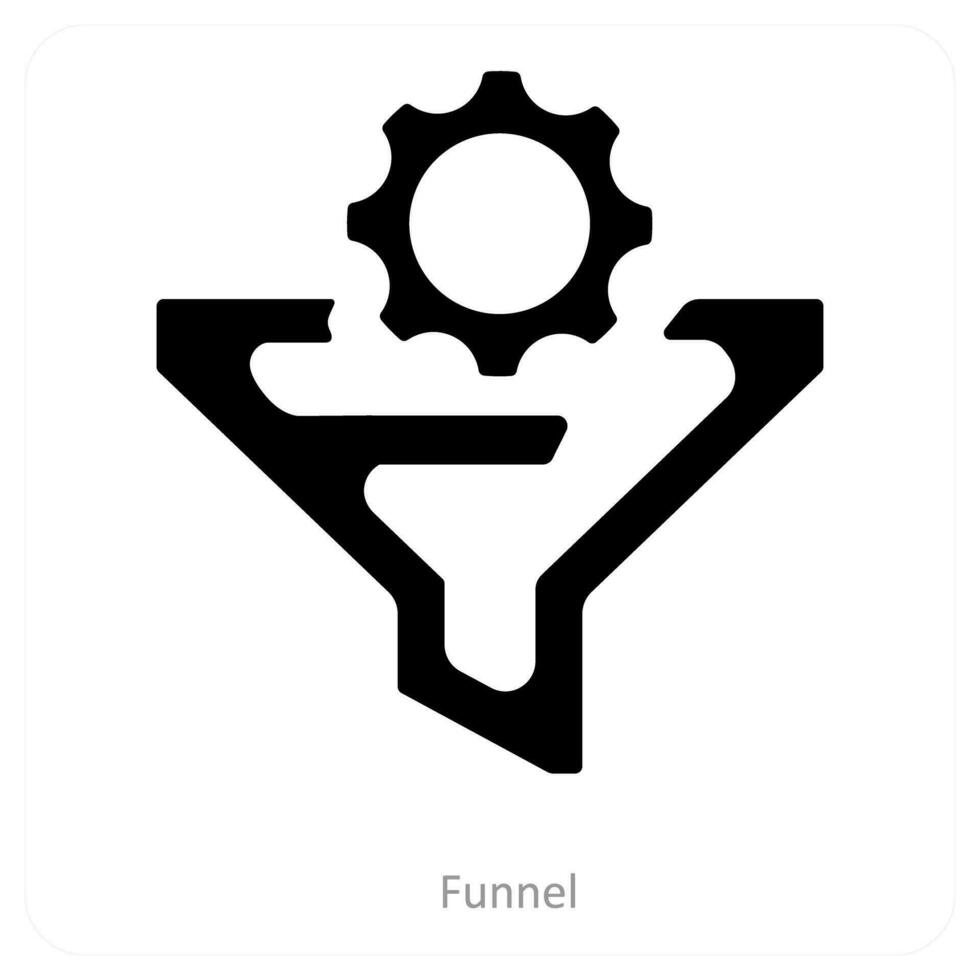 funnel and filter icon concept vector