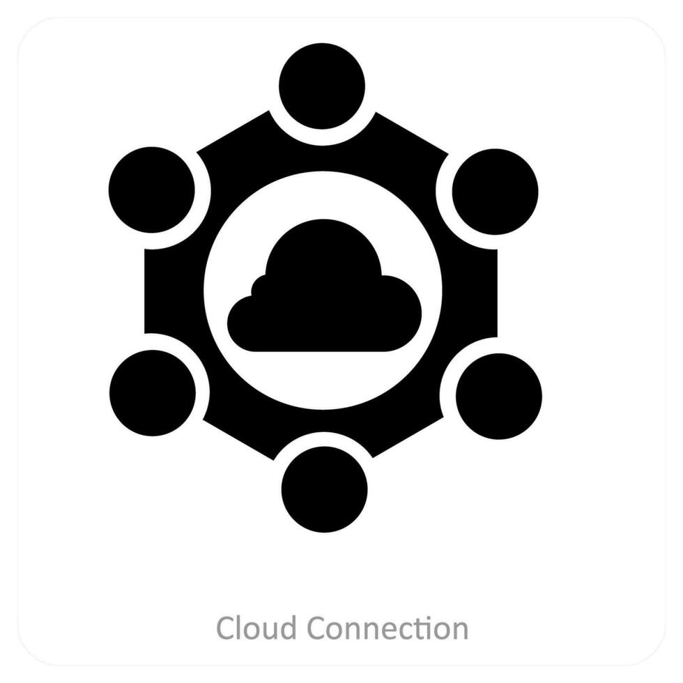 cloud connection and Network icon concept vector
