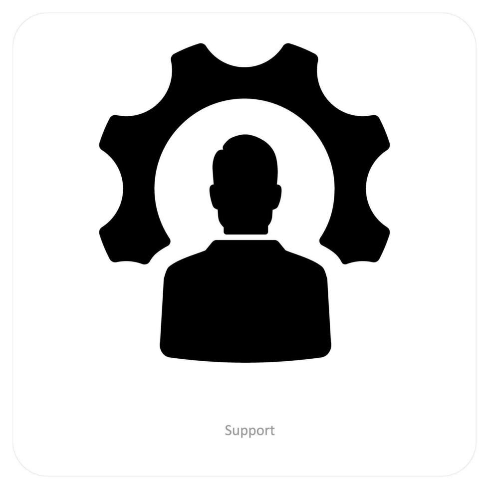 apoyo y Servicio icono concepto vector