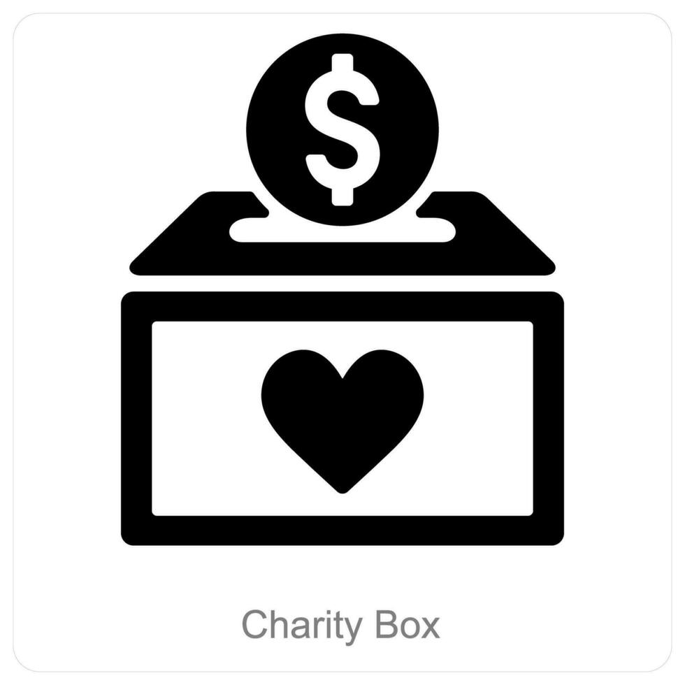 Charity Box and cash icon concept vector