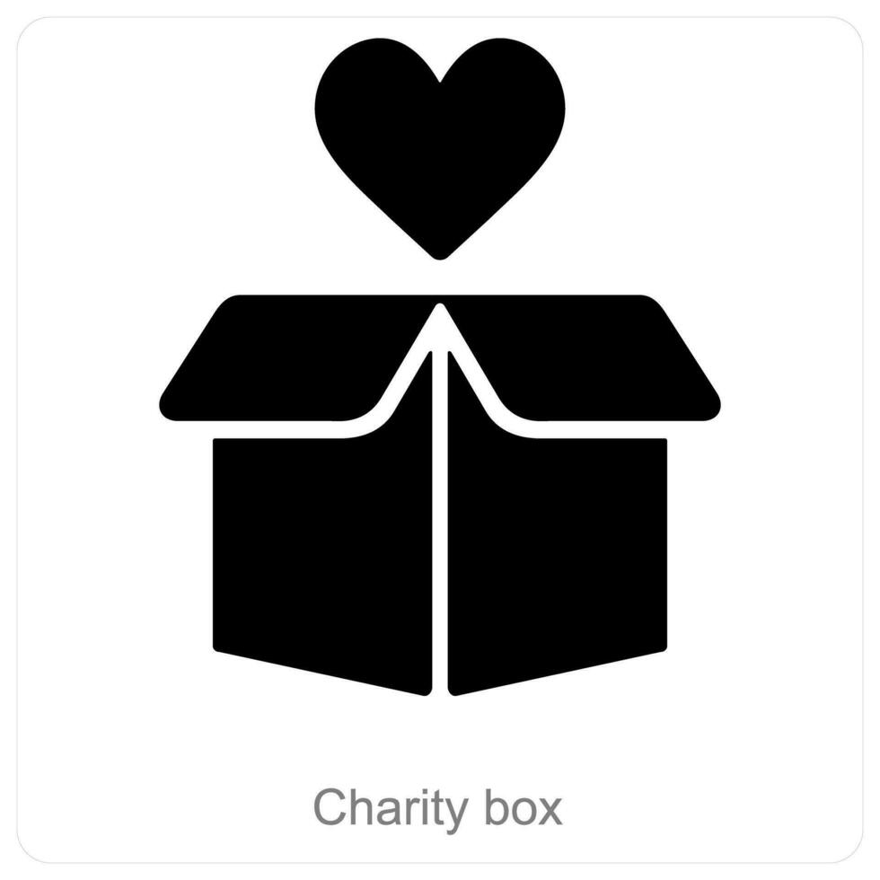 Charity Box and cash icon concept vector
