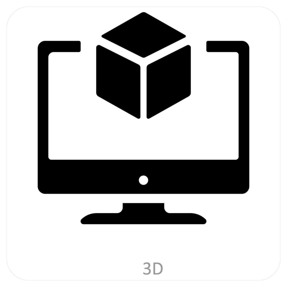 3d and designing icon concept vector