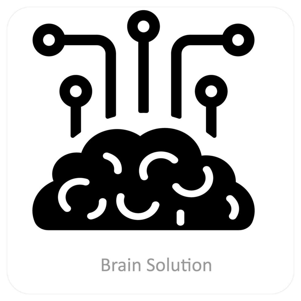 Brain solution and artificial intelligence icon concept vector
