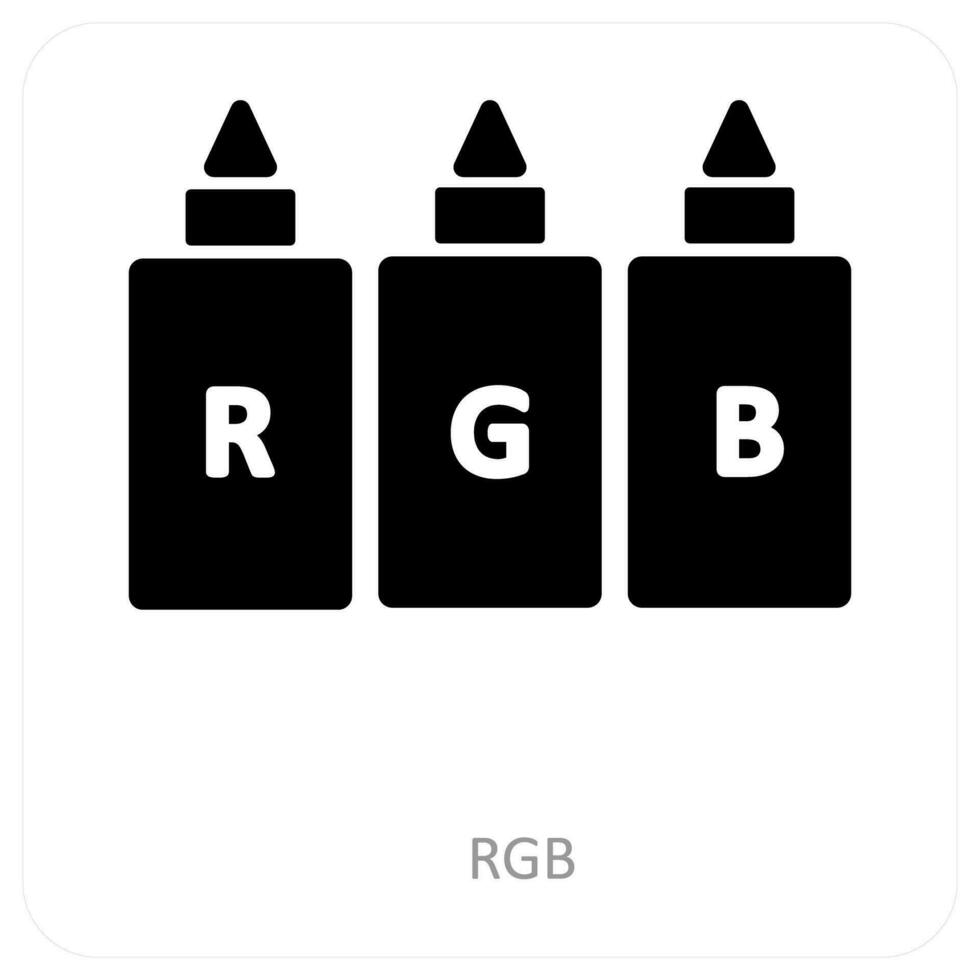 rgb y color icono concepto vector