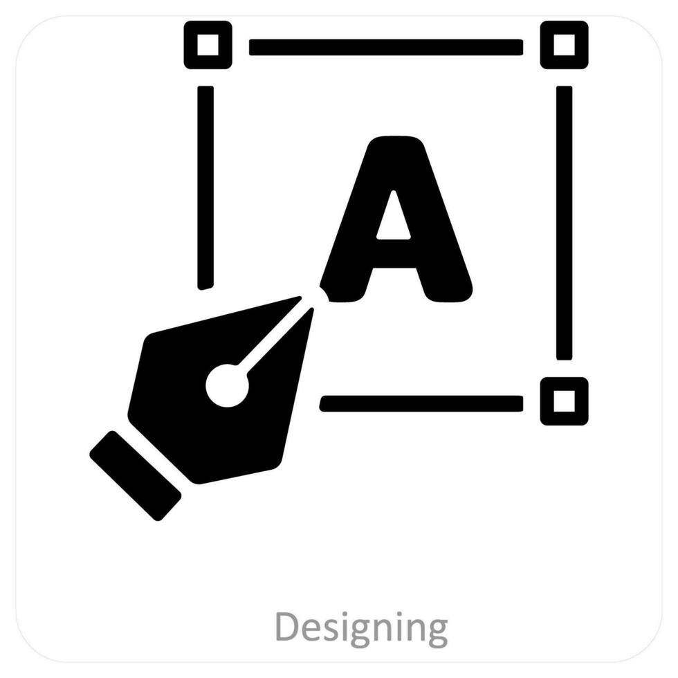 text tool and text box icon concept vector