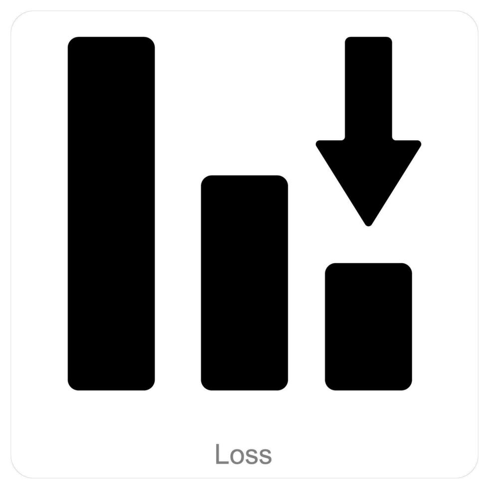 Loss and bars icon concept vector