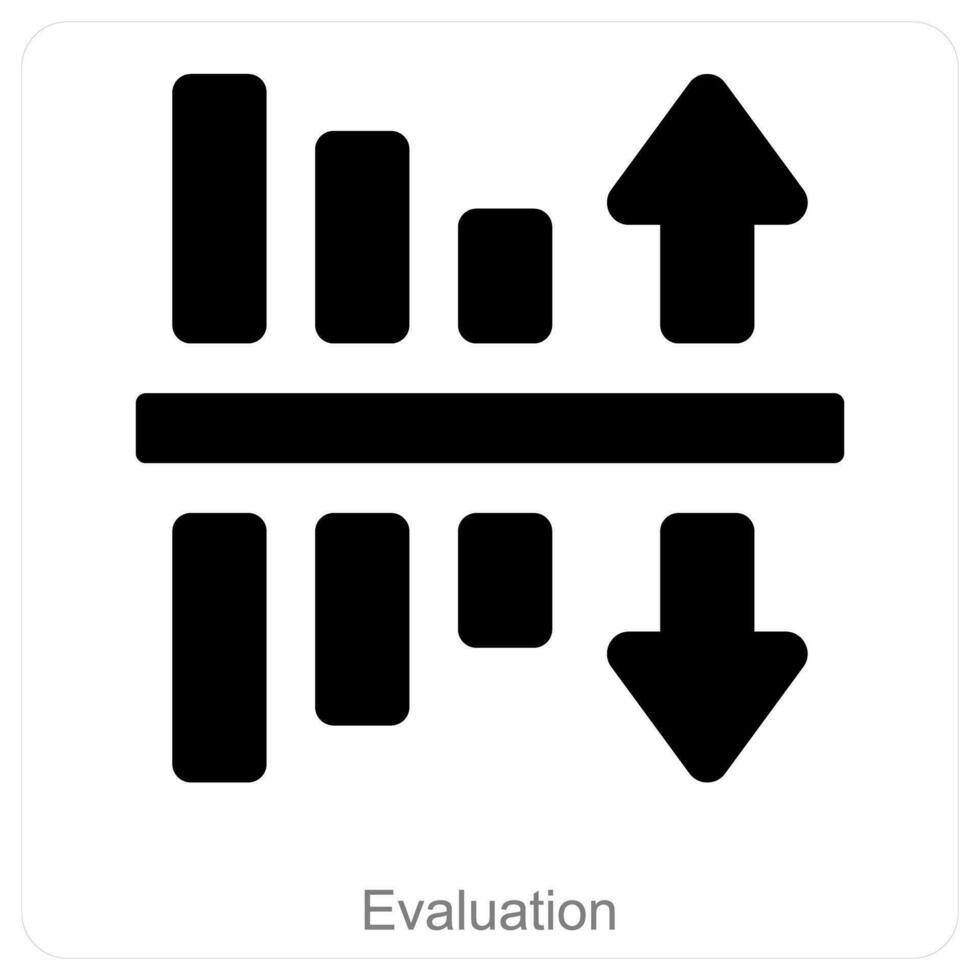 evaluación y bar gráfico icono concepto vector