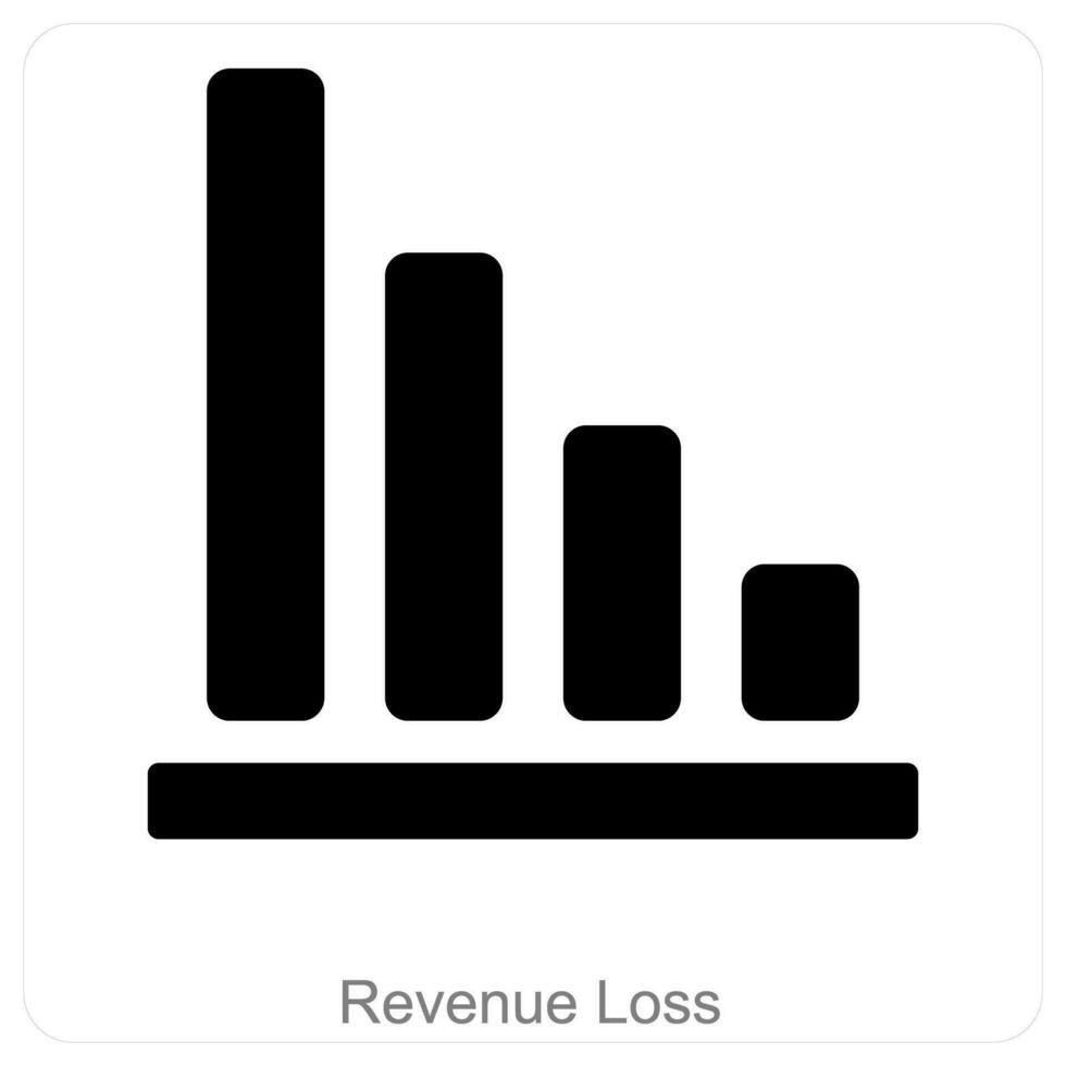 Revenue Loss and diagram icon concept vector