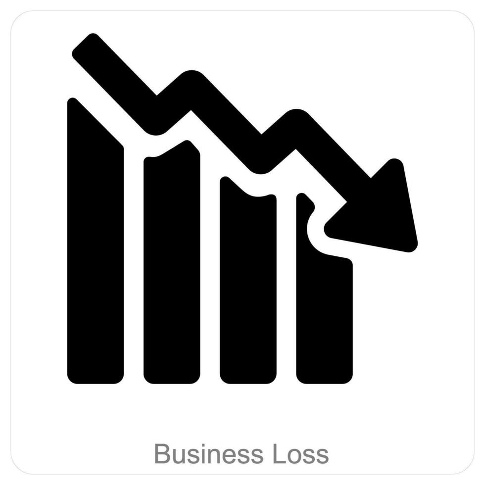 Business Loss and diagram icon concept vector