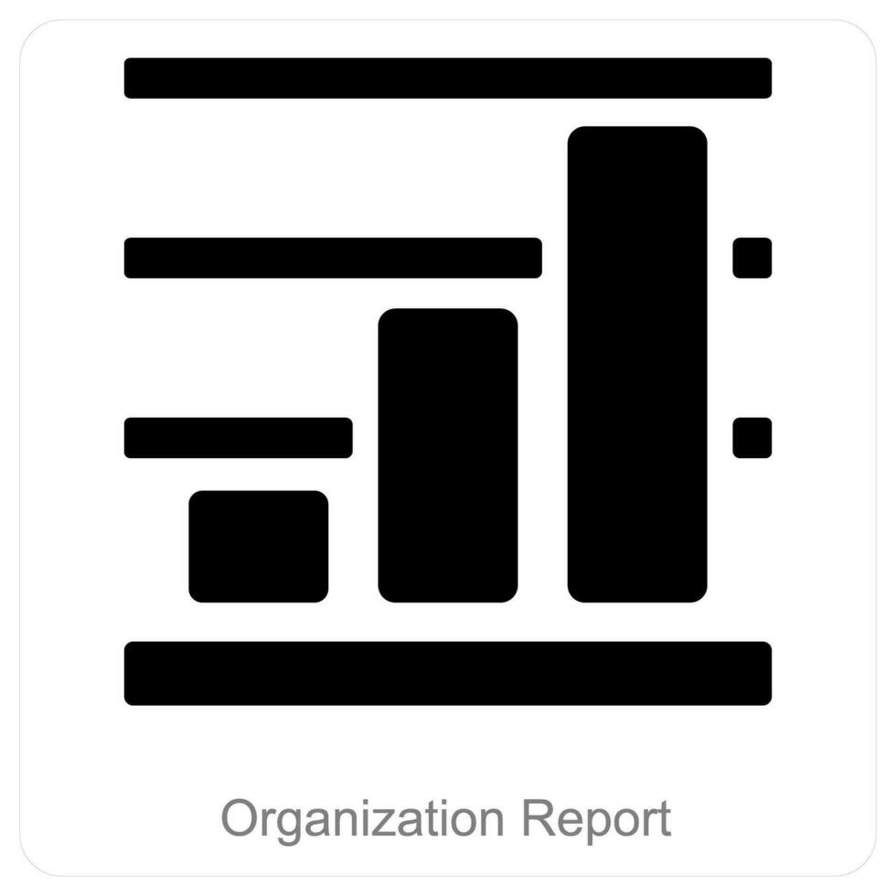 Organization Report and diagram icon concept vector