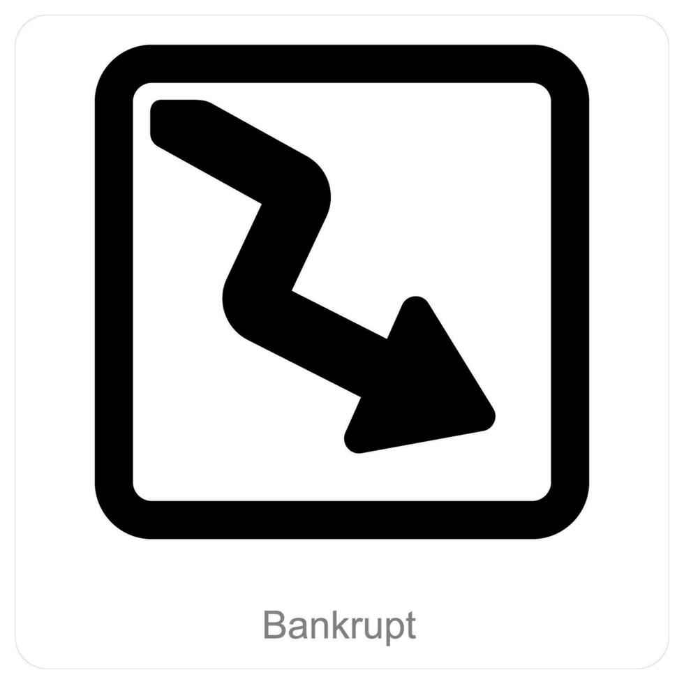 Bankrupt and diagram icon concept vector