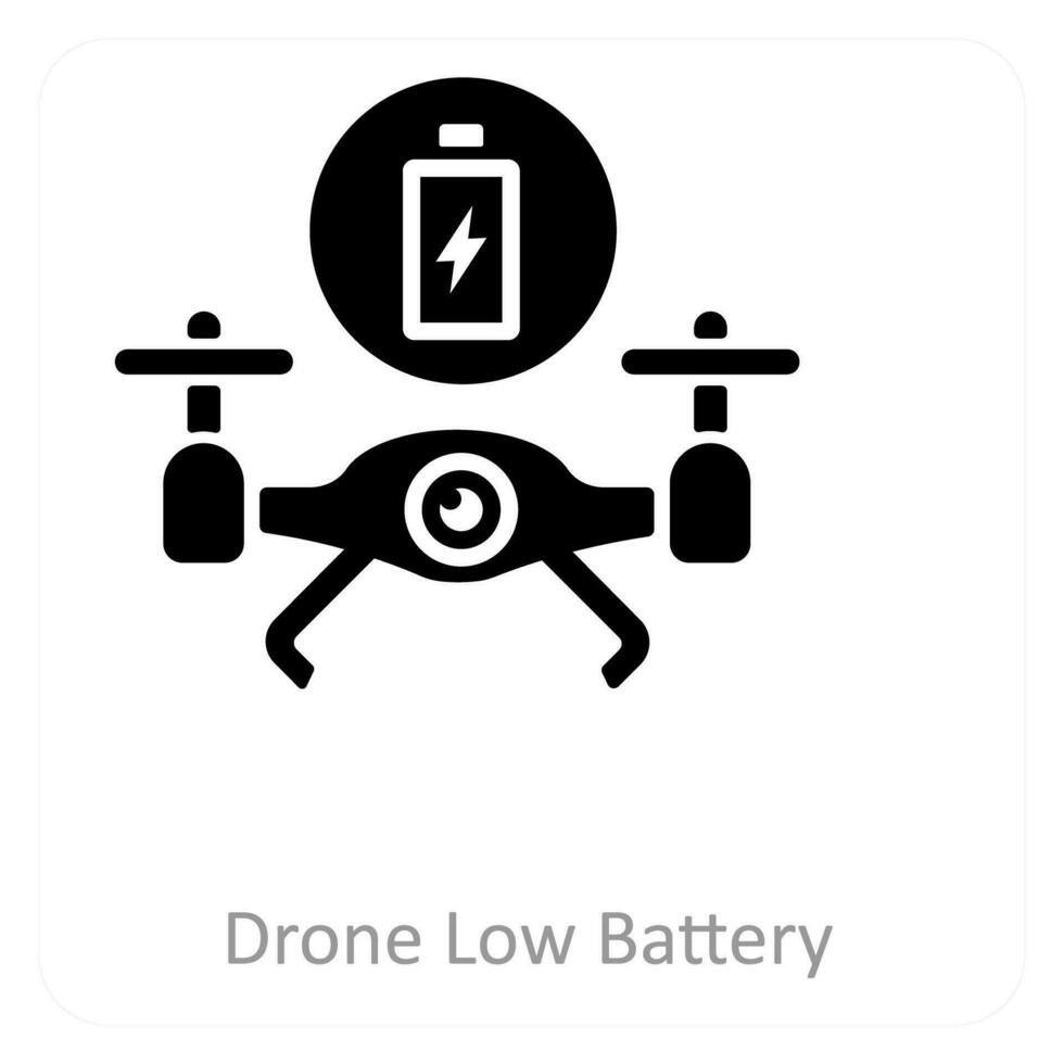 drone low battery icon concept vector