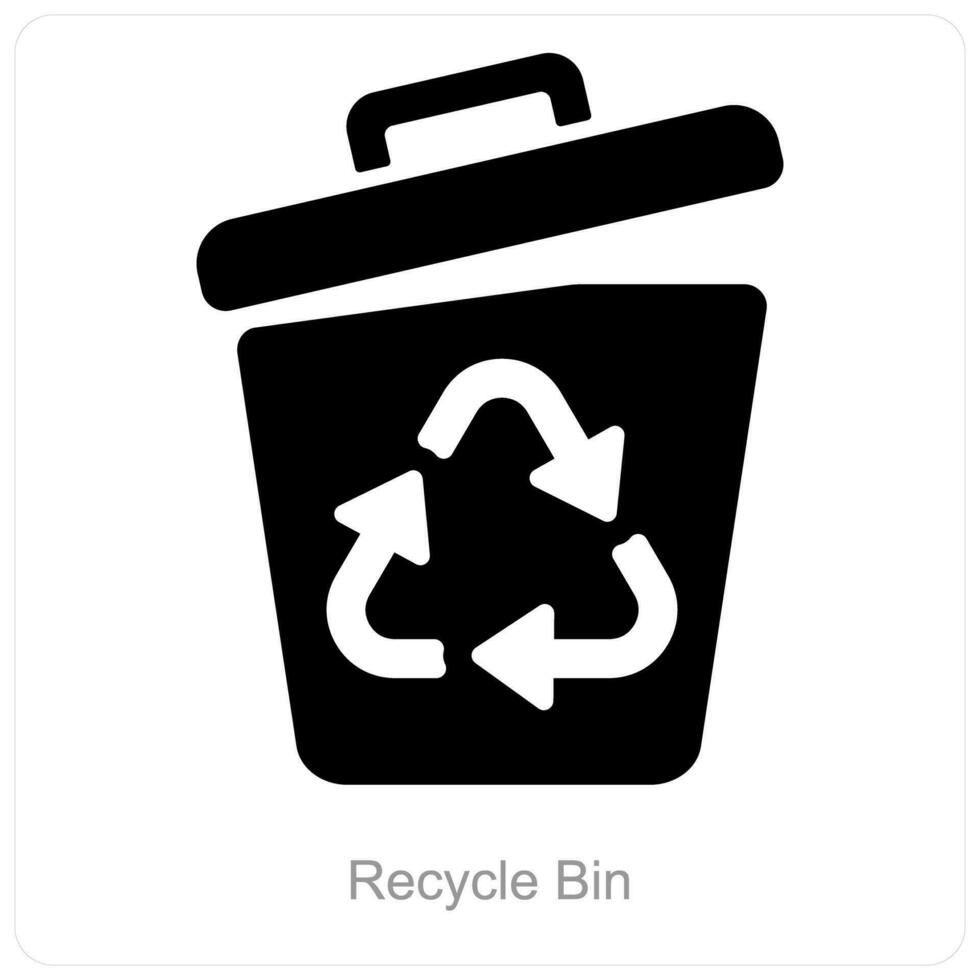 reciclar compartimiento y basura icono concepto vector