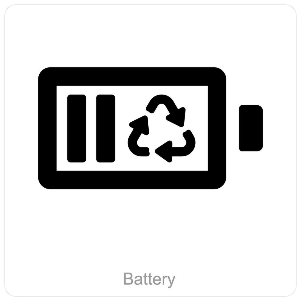 Recycle Battery and ecology icon concept vector