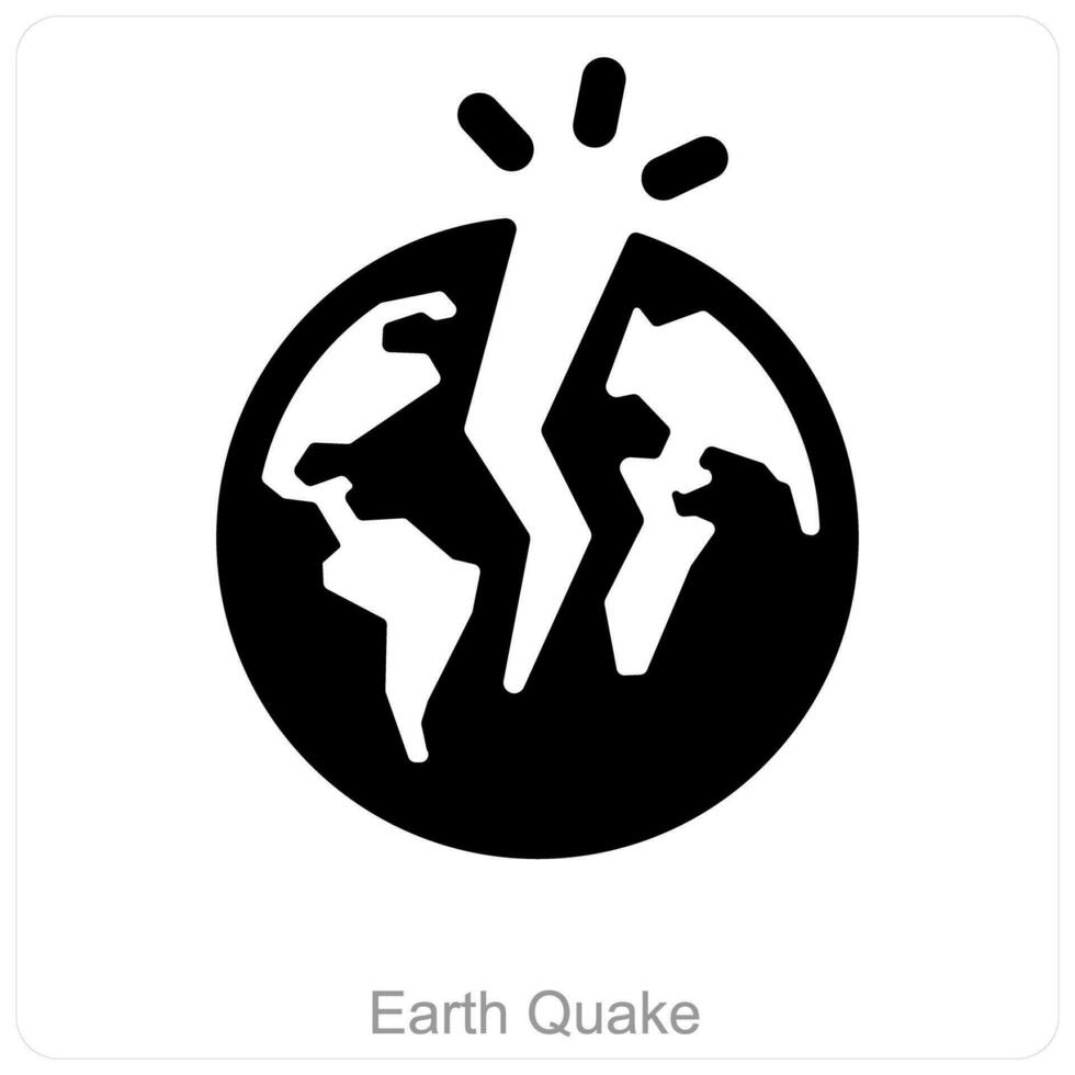 Earthquake and damage icon concept vector
