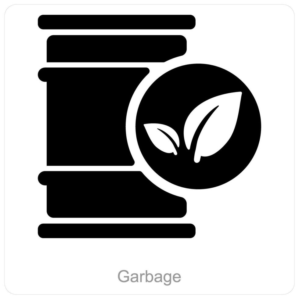 Garbage and recycle icon concept vector