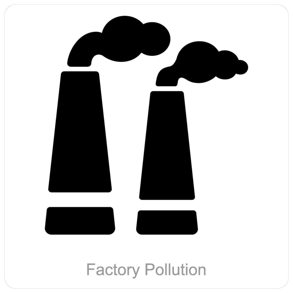 Factory Pollution and industry icon concept vector