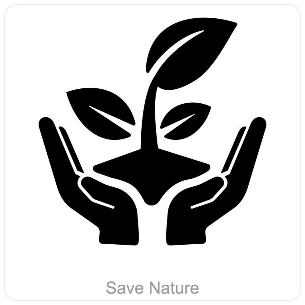 salvar naturaleza y ecología icono concepto vector