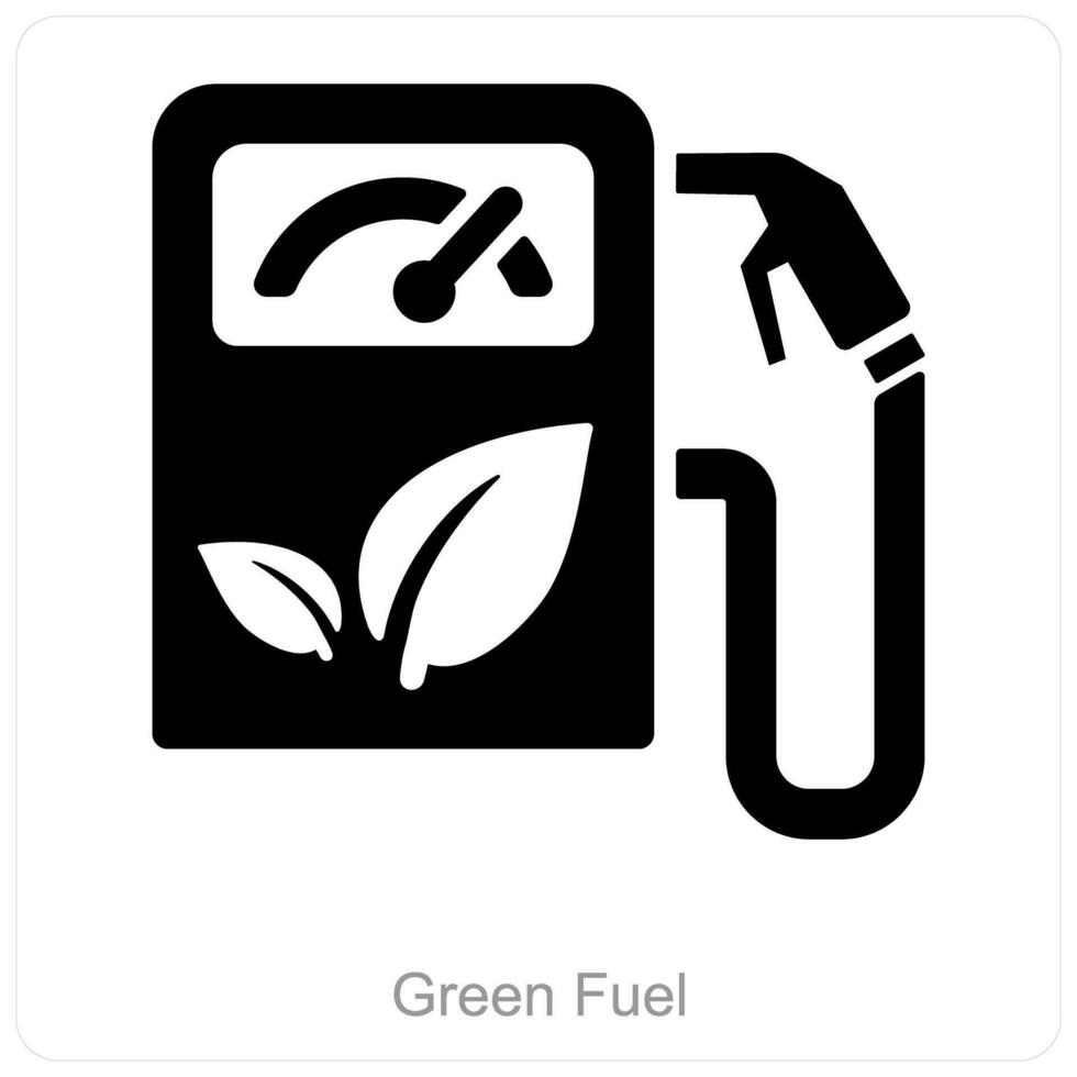 verde combustible y ecología icono concepto vector