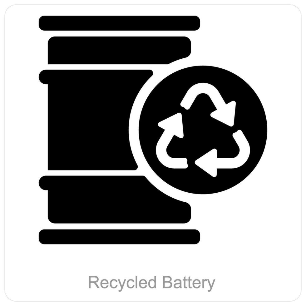 reciclar batería y ecología icono concepto vector