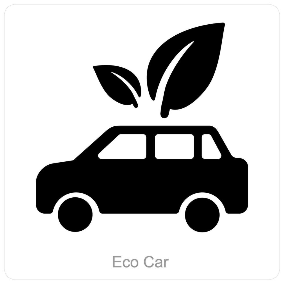 eco coche y coche icono concepto vector