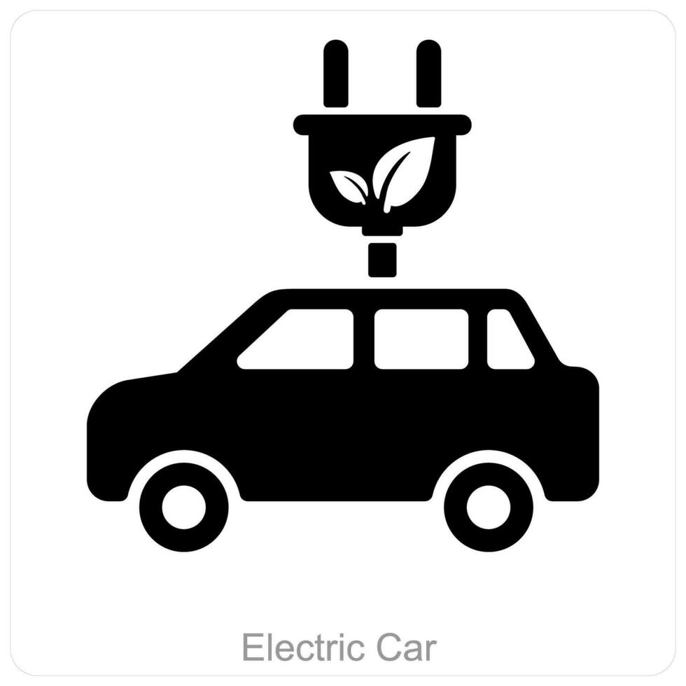 eléctrico coche y coche icono concepto vector