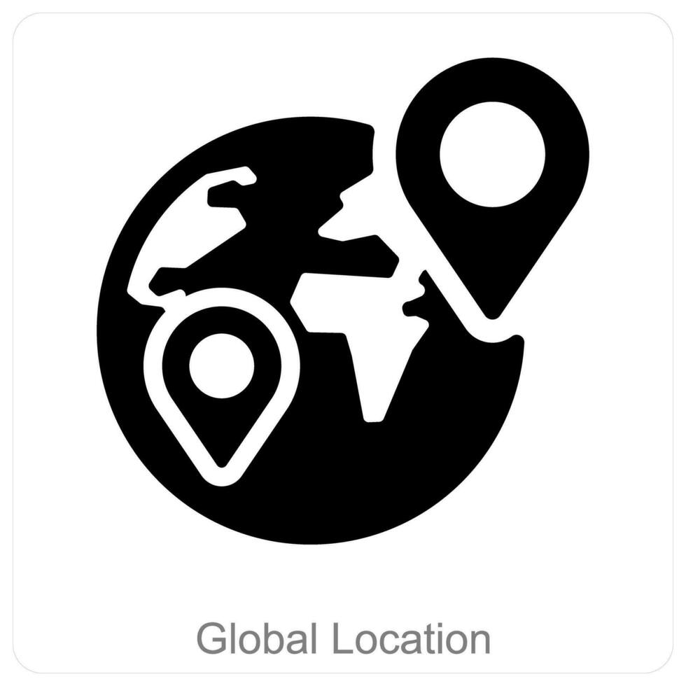 Global Location and location icon concept vector