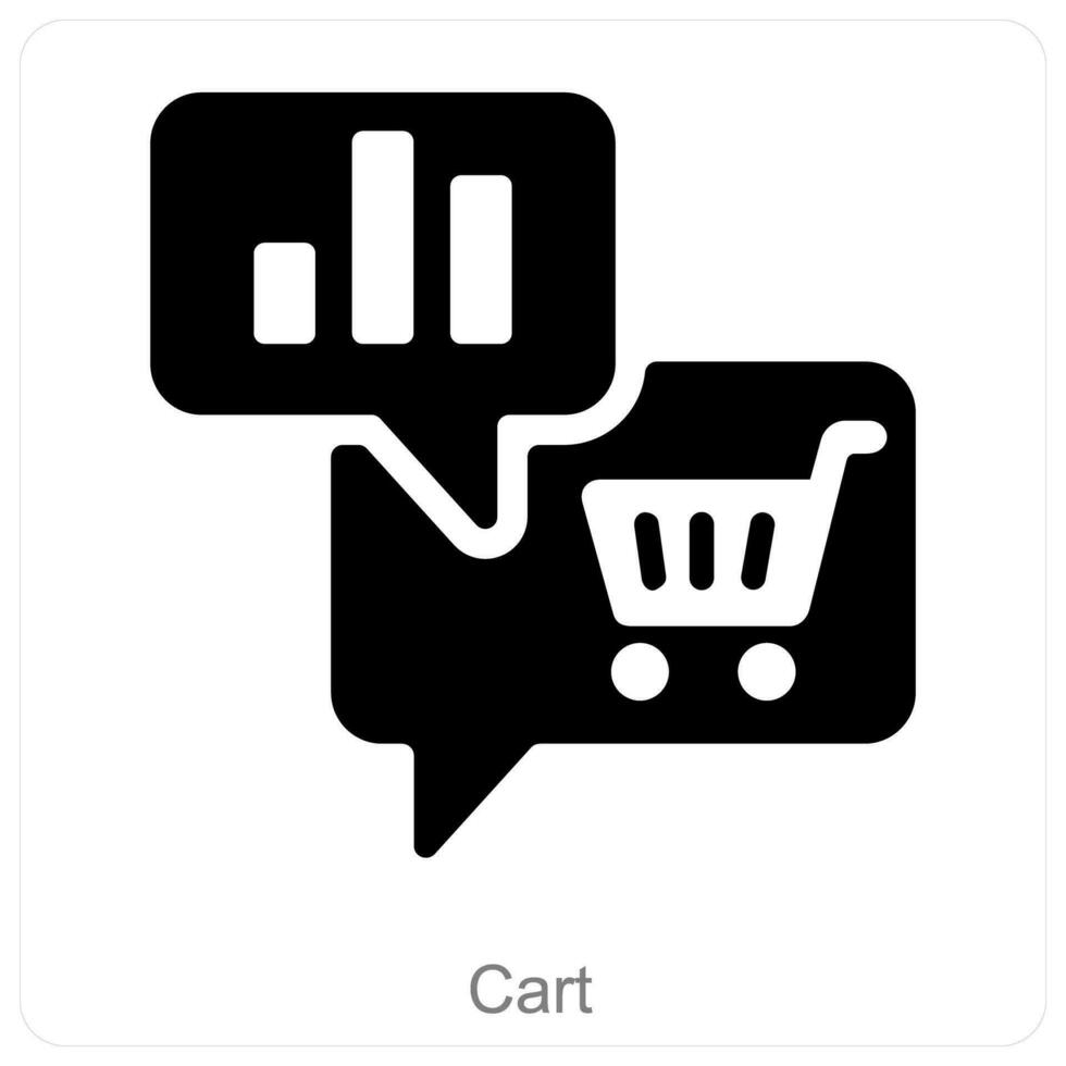 Cart Growth and ecommerce icon concept vector
