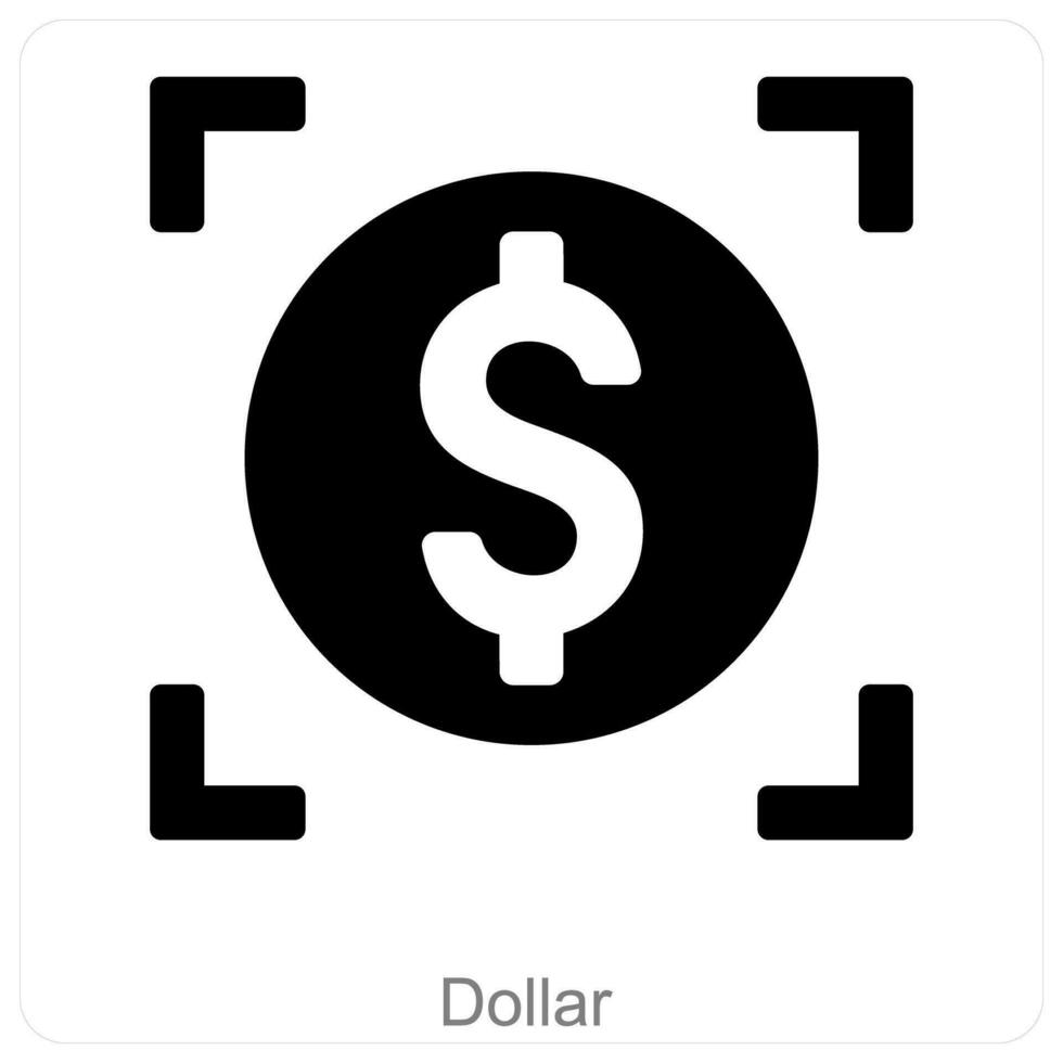 dólar y dinero icono concepto vector