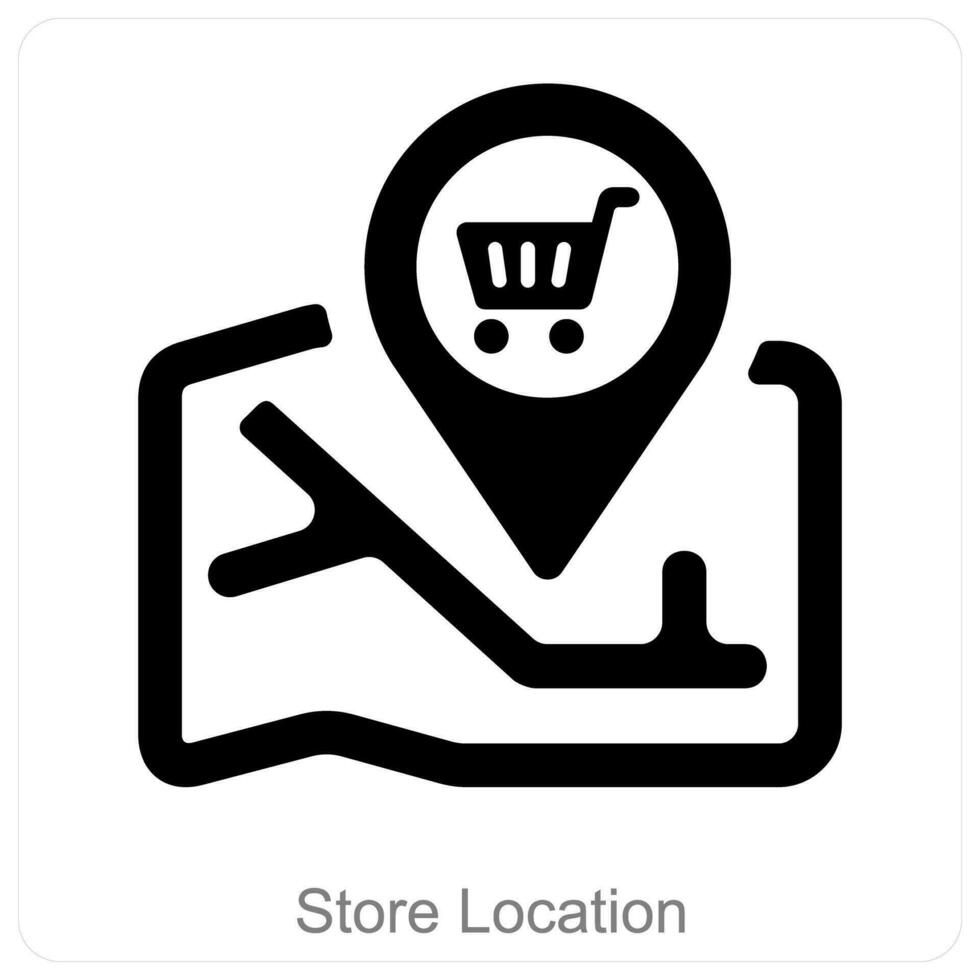 Tienda ubicación y ubicación icono concepto vector