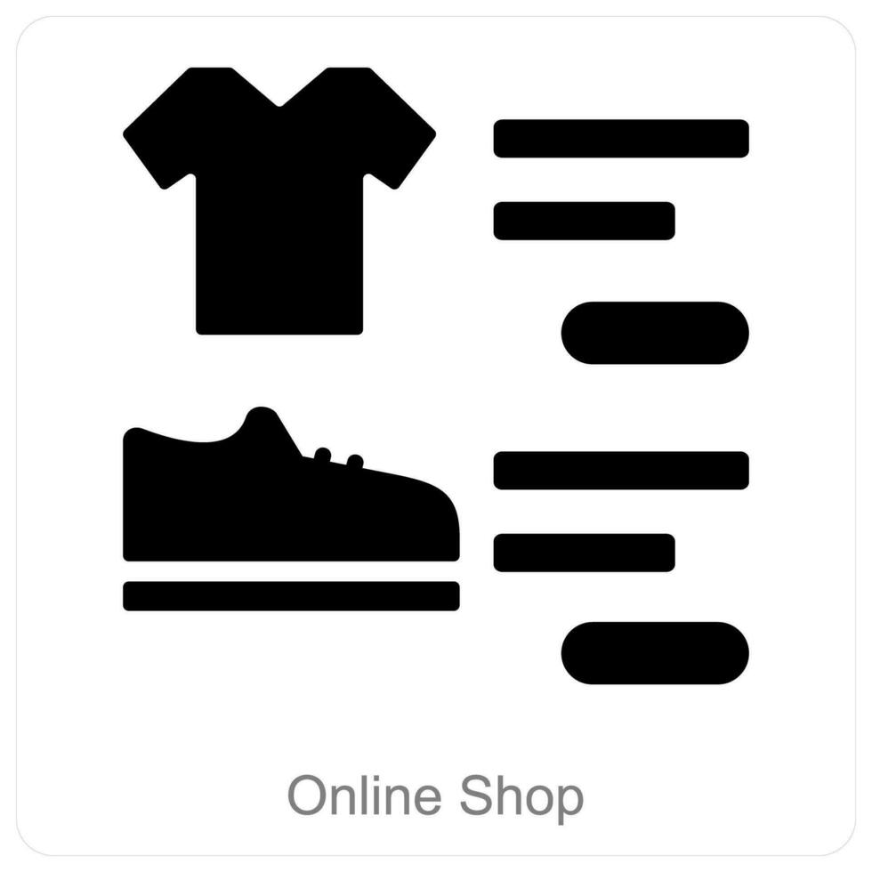 en línea tienda y compras icono concepto vector