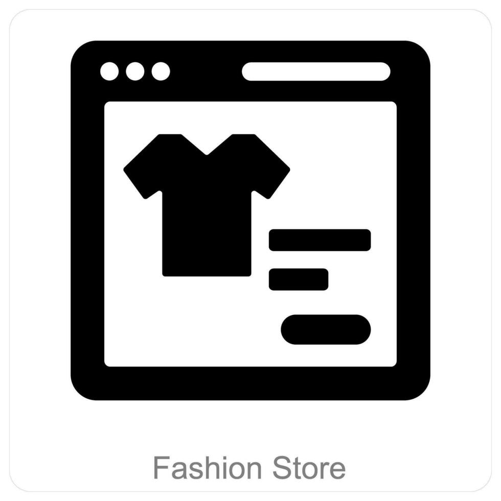 Moda Tienda y comercio electrónico icono concepto vector