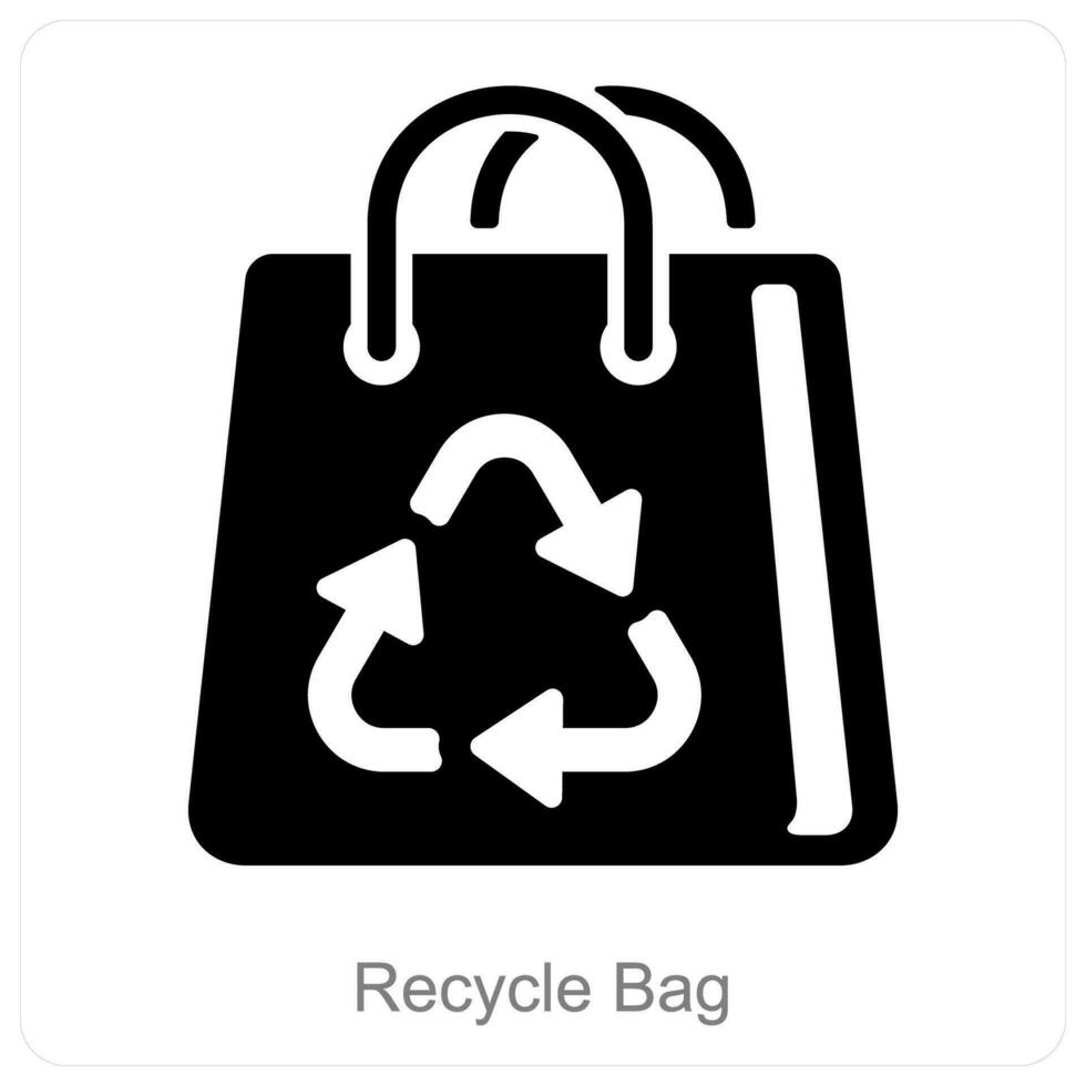 Recycle Bag and ba icon concept vector