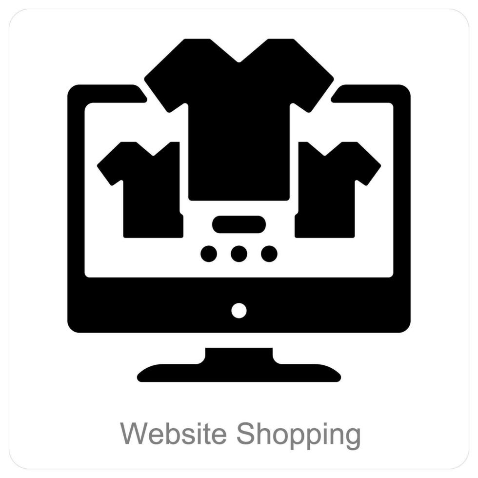 sitio web compras y comercio electrónico icono concepto vector