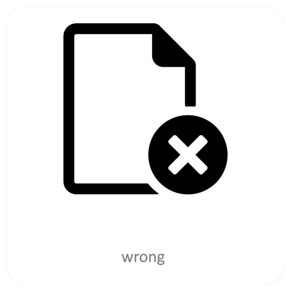 wrong and delete icon concept vector