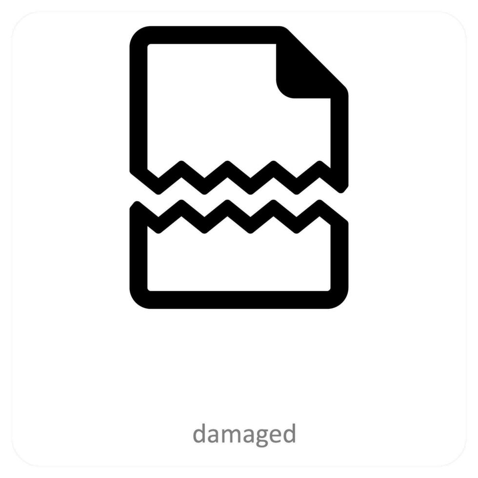 damaged and broken icon concept vector