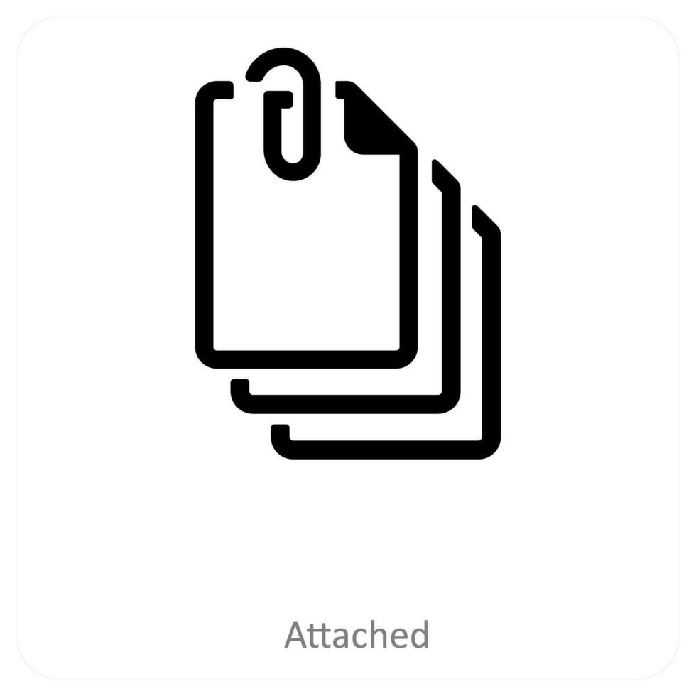 attached and File icon concept vector