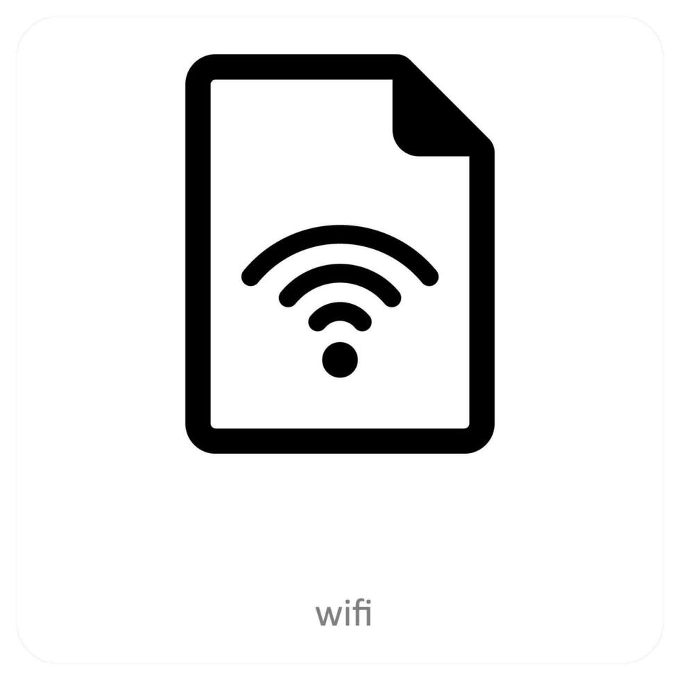 wifi and document icon concept vector
