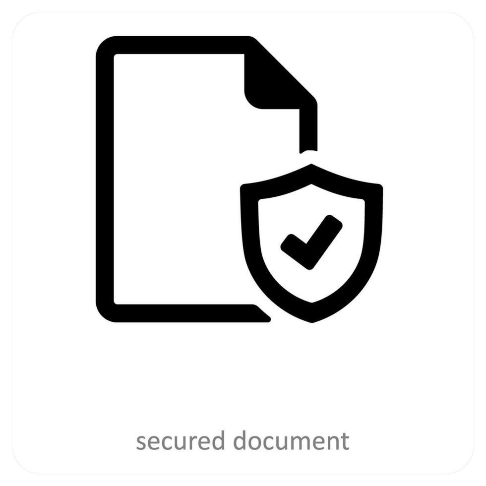secured document and safety icon concept vector