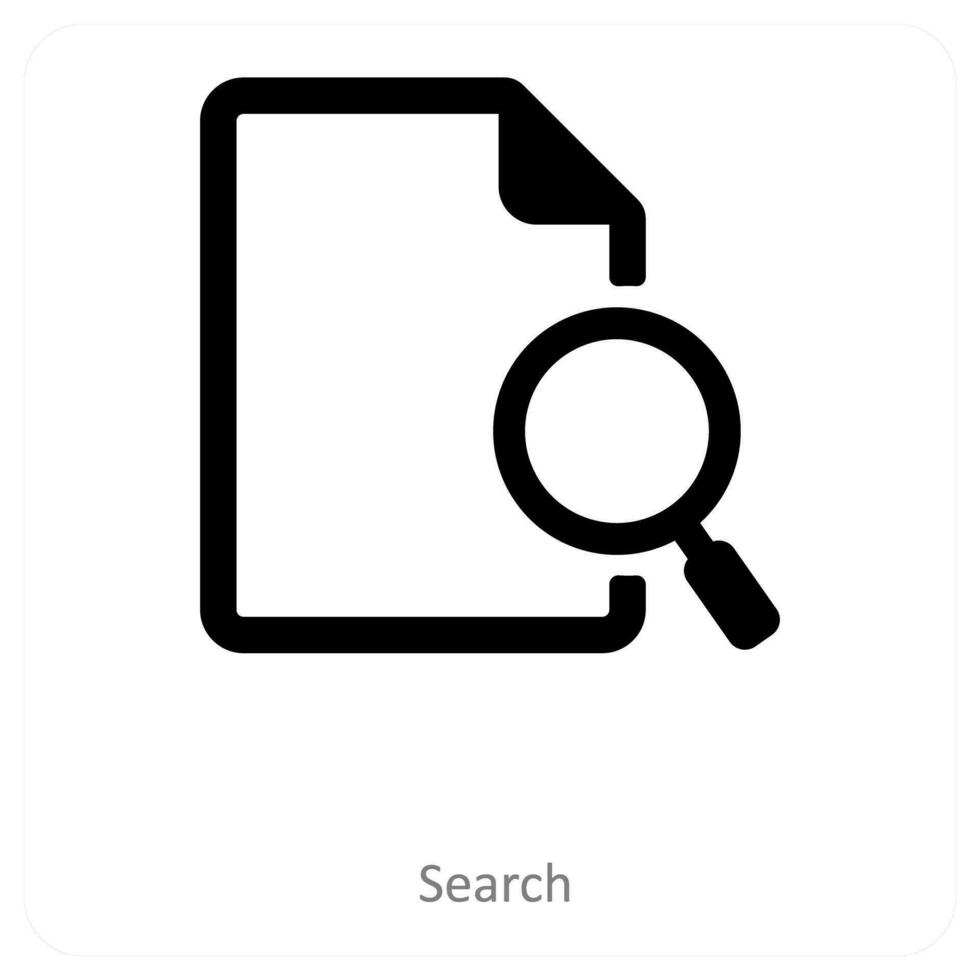 search and document icon concept vector