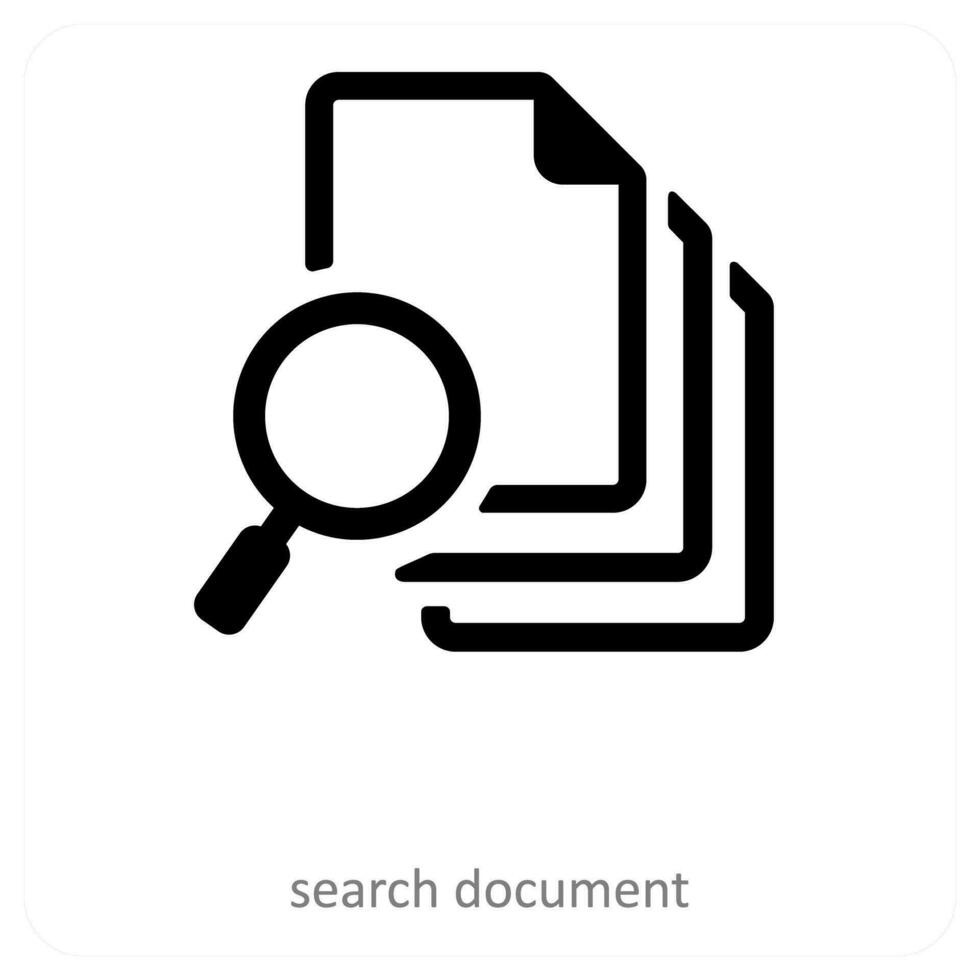 search document and file icon concept vector