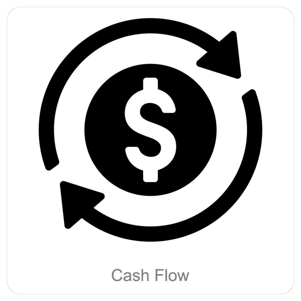 Cash Flow and money icon concept vector